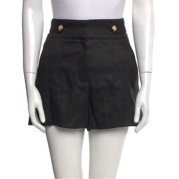 NWOT - Veronica Beard Black Linen High Waist Shorts - Picture 1 of 5